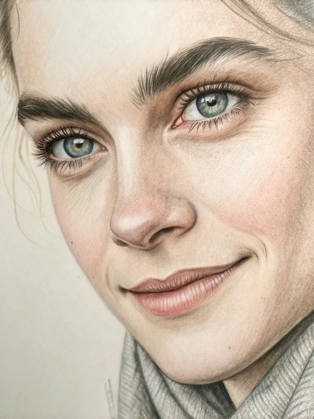 A colored pencil drawing of a portrait, highlighting the use of color to create mood and emotion, used to illustrate the color drawing technique.